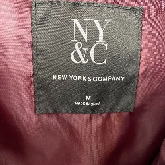 New York and Company Women's Vest Jacket Medium Full Zip Stand Collar Quilted - Picture 3 of 9